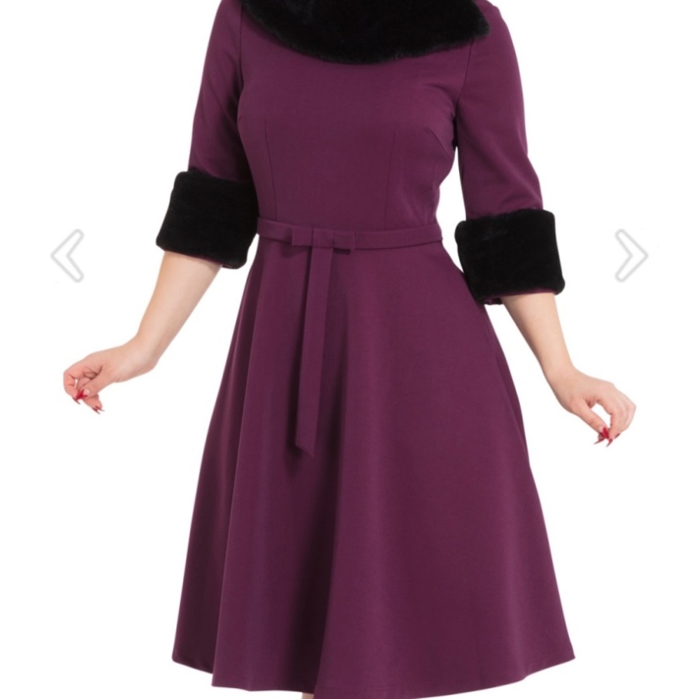 Rockabilly Pinup Girl Voodoo Vixen Vintage Retro 1950/1950 Dress NWT Belle Fur M
